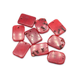 2 PCS Red Coral Rectangle Sea Bamboo Coral Pendant DIY Jewelry Making