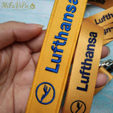 2 PCS Yellow Lufthansa Keychains Neck Strap Sleutelhanger