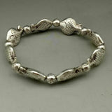 2 PCs Chinese Tibetan Silver Fish Bracelet Z198