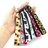 Colorful Claw Neoprene Keychain & Keyring, Sun & Circle Design
