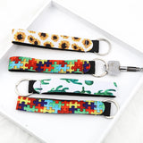 Colorful Claw Neoprene Keychain & Keyring, Sun & Circle Design