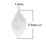 2 PCs Silver Filigree Round Pendants DIY Jewelry Findings Charms