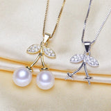 925 Sterling Silver Pearl Pendant Cherry Necklace Fittings