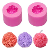 2 Pack 3D Rose Ball Candle Mold Soap Mold DIY Candle Making Silicone Mold