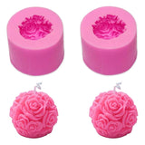 2 Pack 3D Rose Ball Candle Mold Soap Mold DIY Candle Making Silicone Mold