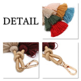 2 Pack Boho Pom Pom Tassel Bag Charm Keychain, Car Key Ring Pendant