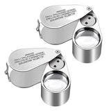 2 Pack Delixike Pocket Magnifying Glass with LED Light