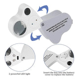 2 Pack Jewelry Loupe,30X 60X Illuminated Eye Loupe Magnifier For Gems Watches