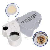 2 Pack Foldable Jewelry Loupe 30X 60X Lighted Illuminated Eye Magnifier