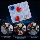2 Pack Heart Shape Resin Molds Silicone Heart Epoxy Mold for Craft Making