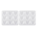 2 Pack Silicone Heart Epoxy Mold for Craft Making