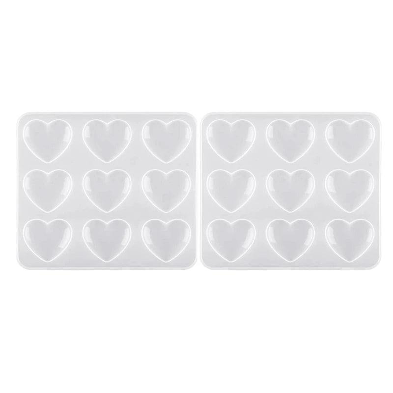 2 Pack Heart Shape Resin Molds Silicone Heart Epoxy Mold for Craft Making