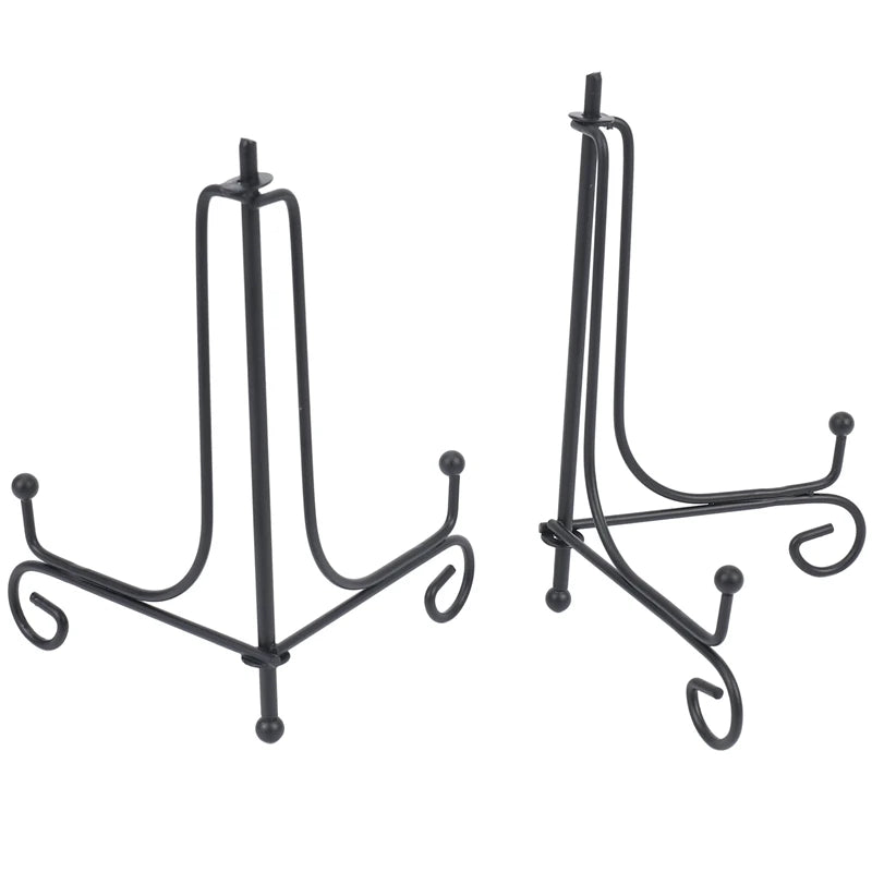 (2 Pack) Iron Easel Plate Display Stand, 5 Inch, Picture Frames, Cookbooks