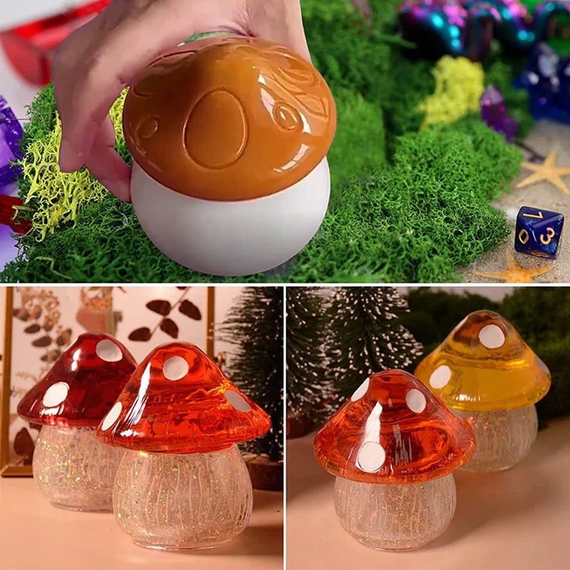 2 Pack Halloween Mushroom Resin Mold with Lid