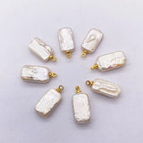 2 Pack Baroque Pearl Rectangle Pendant Necklace Earrings
