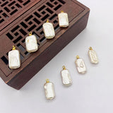 2 Pack Baroque Pearl Rectangle Pendant Necklace Earrings