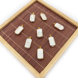 2 Pack Baroque Pearl Rectangle Pendant Necklace Earrings