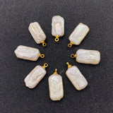 2 Pack Baroque Pearl Rectangle Pendant Necklace Earrings