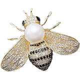 2-Pack Rhinestone Pearl Bee Brooch Pins Honey Bee Pendant Crystal Insect