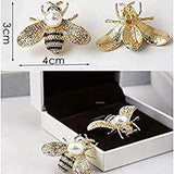 2-Pack Rhinestone Pearl Bee Brooch Pins Honey Bee Pendant Crystal Insect