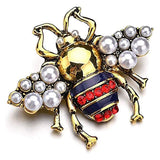 2-Pack Rhinestone Pearl Bee Brooch Pins Honey Bee Pendant Crystal Insect
