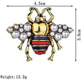 2-Pack Rhinestone Pearl Bee Brooch Pins Honey Bee Pendant Crystal Insect