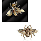 2-Pack Rhinestone Pearl Bee Brooch Pins Honey Bee Pendant Crystal Insect