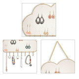 2 Pack Wall Hanging Jewelry Storage Rack with Hooks Mesh Jewelry Stand