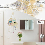 2 Pack Wall Hanging Jewelry Storage Rack with Hooks Mesh Jewelry Stand