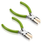 2 Packs Nylon Nose Pliers Double Nylon Jaw Pliers Carbon Steel Jewelry Pliers