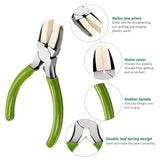 2 Packs Nylon Nose Pliers Double Nylon Jaw Pliers Carbon Steel Jewelry Pliers