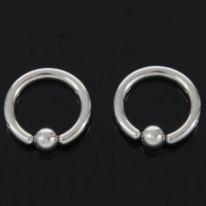 2 Pair Stainless Steel Captive Bead Ear Rings Hoop BCR Studs Piercing