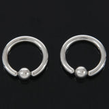2 Pair Stainless Steel Captive Bead Ear Rings Hoop BCR Studs Piercing