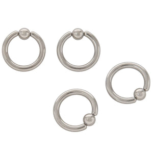 2 Pair Stainless Steel Captive Bead Ear Rings Hoop BCR Studs Piercing