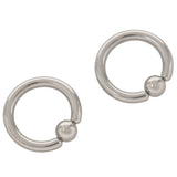 2 Pair Stainless Steel Captive Bead Ear Rings Hoop BCR Studs Piercing