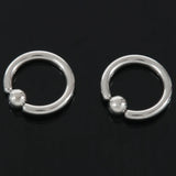 2 Pair Stainless Steel Captive Bead Ear Rings Hoop BCR Studs Piercing