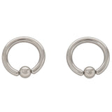 2 Pair Stainless Steel Captive Bead Ear Rings Hoop BCR Studs Piercing