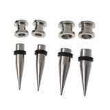 2 Pairs 1g 7mm and 9mm Steel Ear Eyelets Tapers Tunnels Stretching Kit