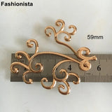 Brass Tree Ornament 52x59mm Silver Metal Filigree Branch - Set of 4