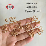 Brass Tree Ornament 52x59mm Silver Metal Filigree Branch - Set of 4