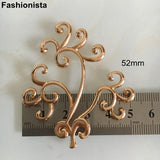 Brass Tree Ornament 52x59mm Silver Metal Filigree Branch - Set of 4