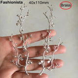 Large Filigree Tree Ornament 40x110mm Silver Brass Tree Branch With Needles