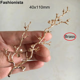 Large Filigree Tree Ornament 40x110mm Silver Brass Tree Branch With Needles