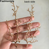 Large Filigree Tree Ornament 40x110mm Silver Brass Tree Branch With Needles