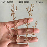 Large Filigree Tree Ornament 40x110mm Silver Brass Tree Branch With Needles