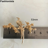 Silver Pheasant on Branch Brass Casted Bird DIY Crafts Materials