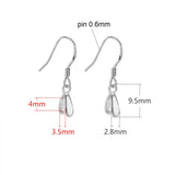 925 Sterling Silver Glossy Ear Hook Earrings Blank Base DIY Jewelry Making