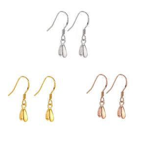 925 Sterling Silver Glossy Ear Hook Earrings Blank Base DIY Jewelry Making