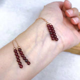 Natural Garnet Bead Long Line Earrings Healing Gemstone Party Jewelry