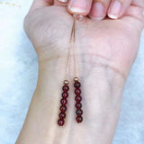 Natural Garnet Bead Long Line Earrings Healing Gemstone Party Jewelry